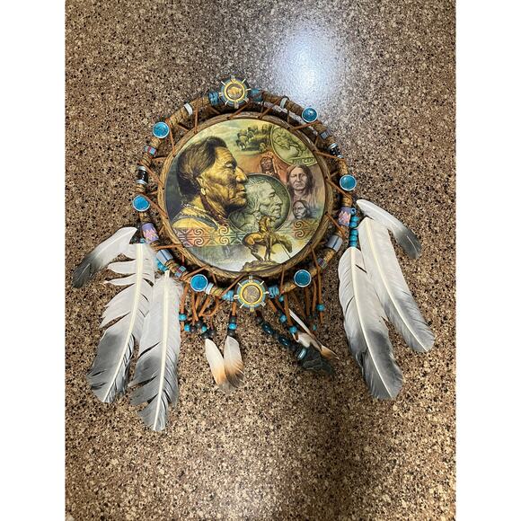 Native American Buffalo Nickel Commemorative Masterpiece Dreamcatcher Bradford - Picture 6 of 10